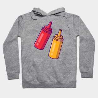 Mustard And Sauce Bottle Cartoon Hoodie